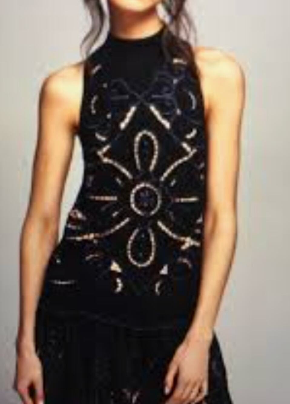 Free People Hot Child Mini Dress Black Cutwork Open Back